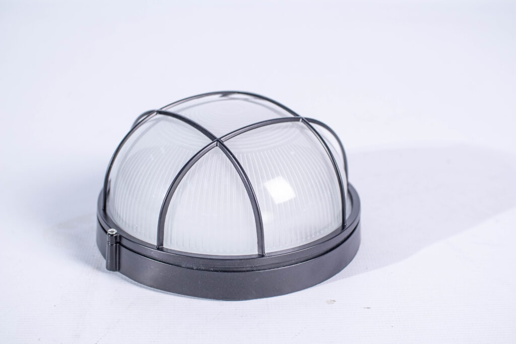Bulkhead Round large Black 1xE27